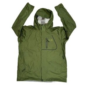 Mountain Hardware Jacket Mens L Conduit Silk Windbreaker Hiking Hooded Green